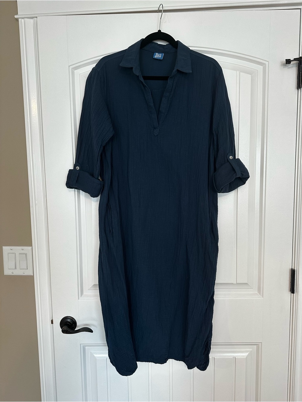 Ripskirt Travel Navy Long-Sleeve Shirt Dress